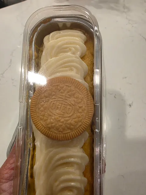 A frosted loaf with a cookie finish